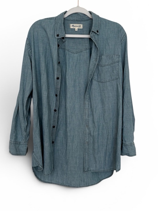 Madewell Tops - Madewell Classic Long Sleeve Chambray Oversized Denim Button-Down Shirt Size M